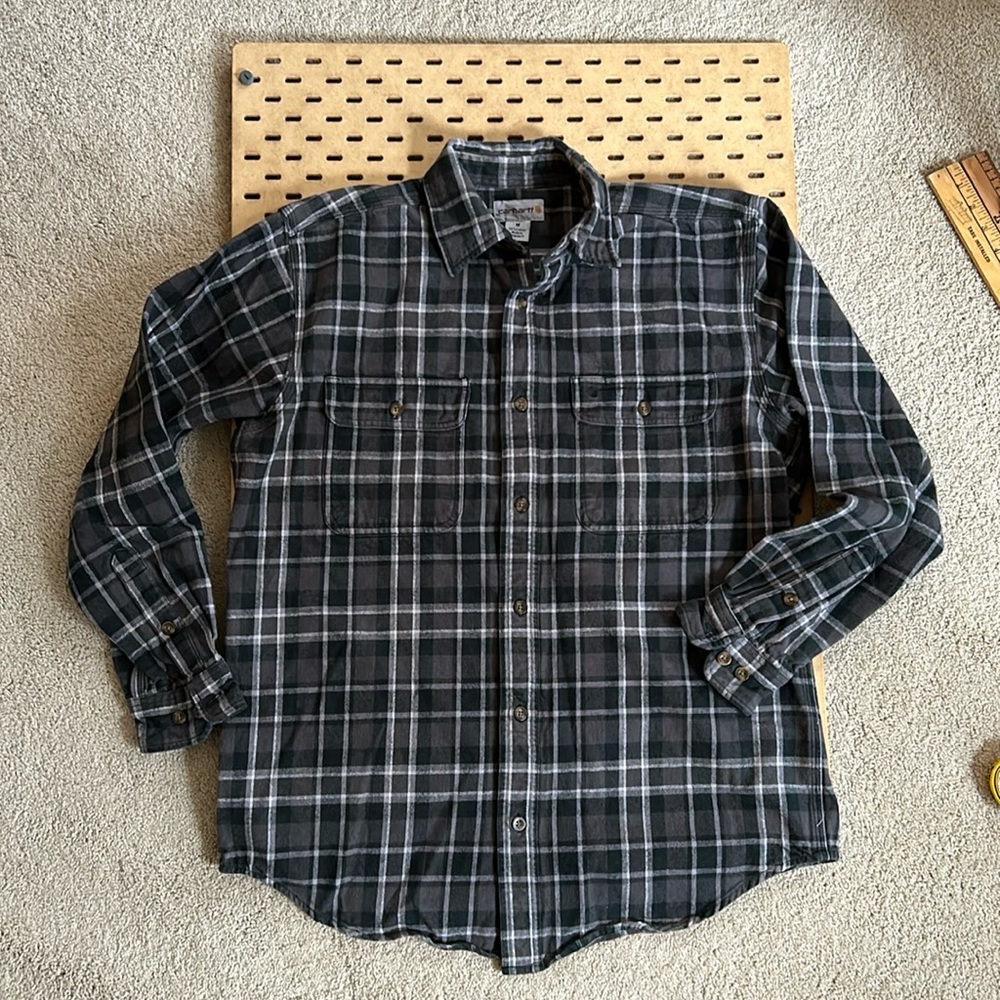 Men’s Medium Carhartt Grey Plaid Flannel Jacket
